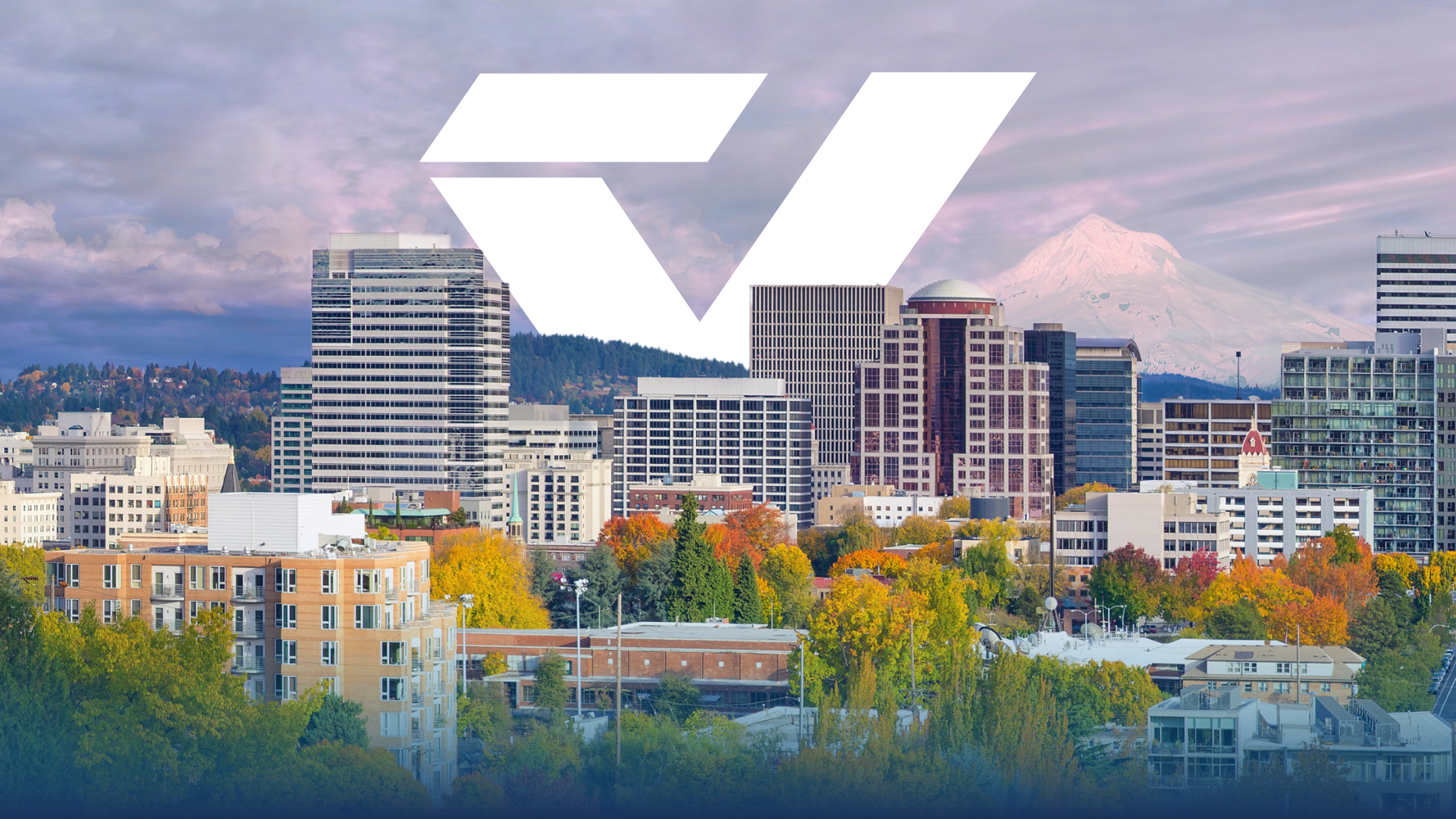 A view of the Portland skyline shows tall buildings impacted by Oregon's new elevator safety code requirements.
