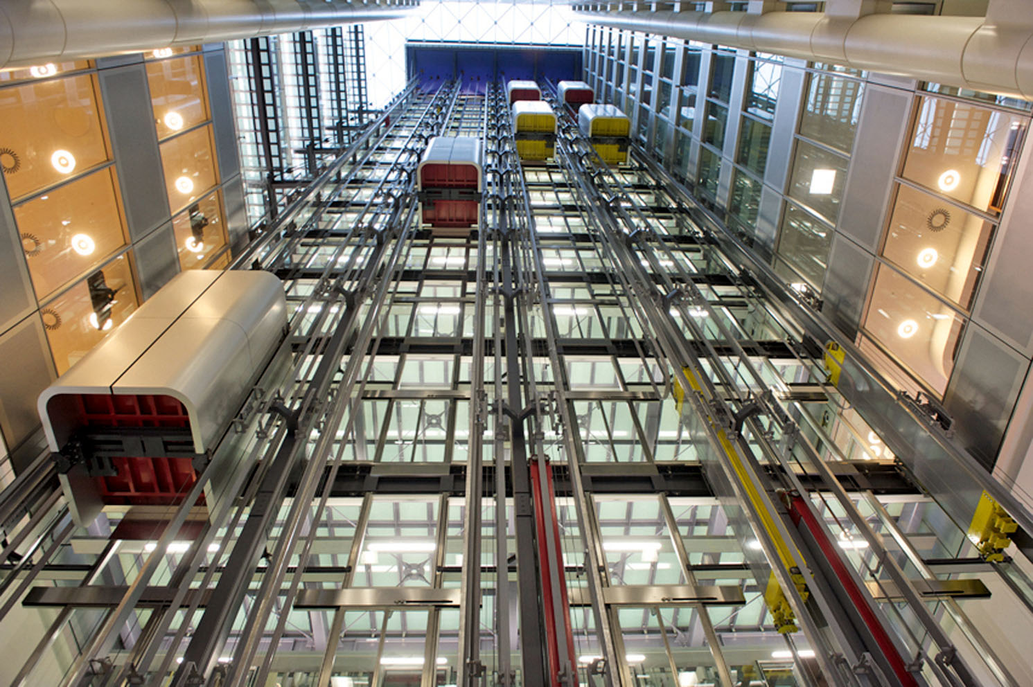 Image showing two independently driven elevator cabs in one hoistway.