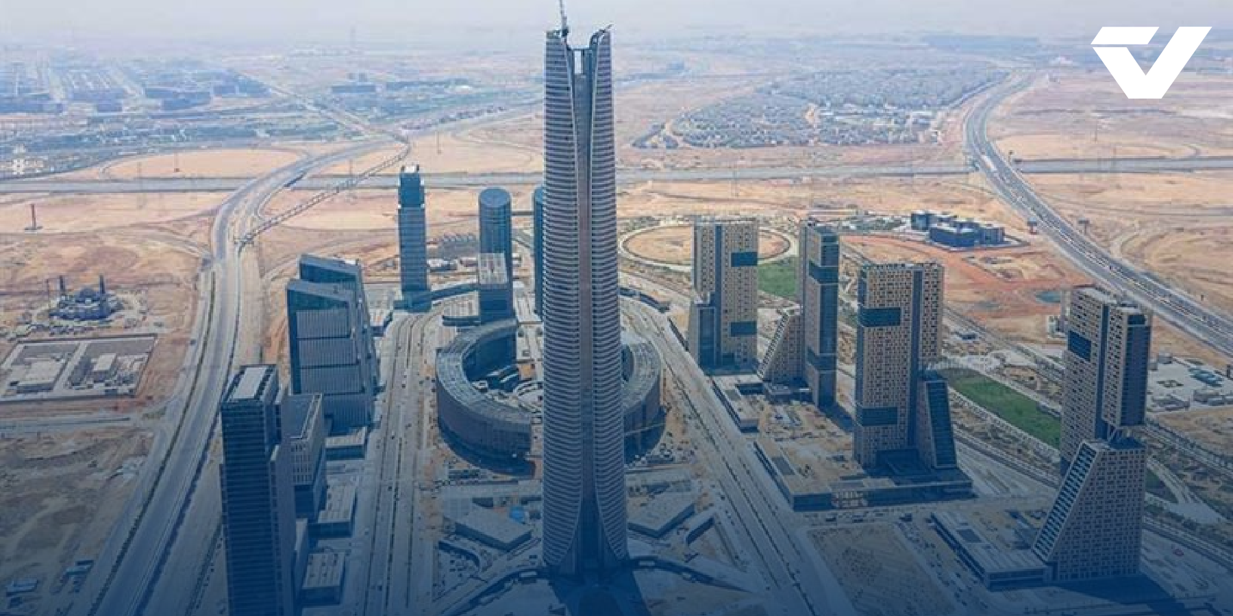 A stunning view of the Iconic Tower, a newly built tall building in Cairo, Egypt.